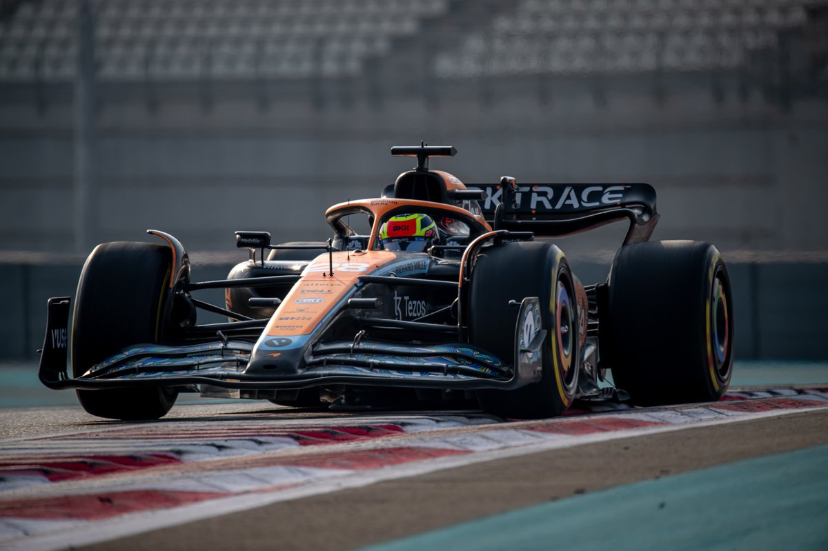 Oscar Piastri drove the  McLaren MCL36 in the post-season test at Abu Dhabi
