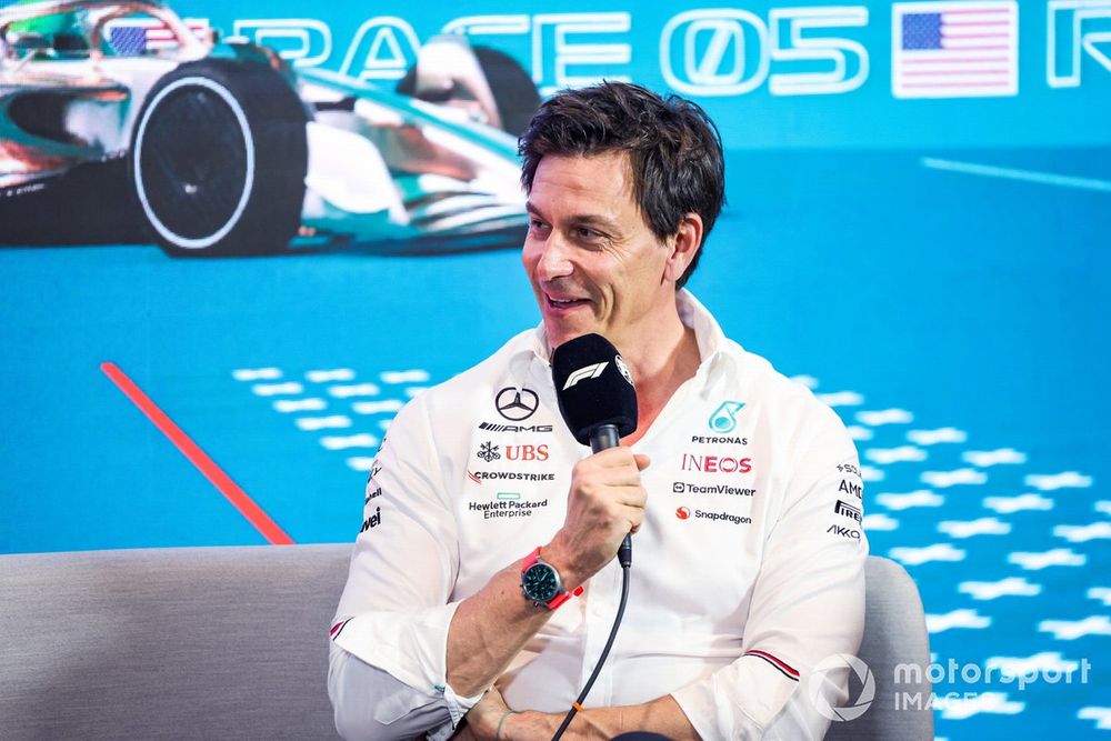 Toto Wolff, Team Principal and CEO, Mercedes-AMG, in the team principals Press Conference