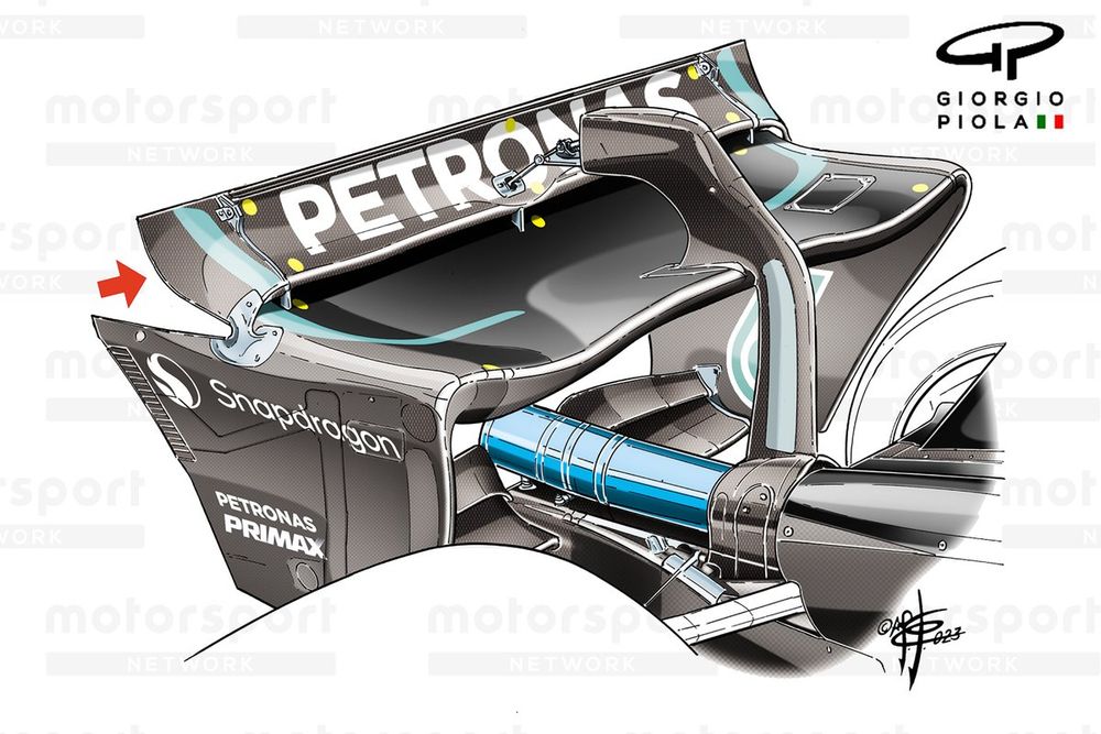 Mercedes F1 W14 rear wing Dutch GP