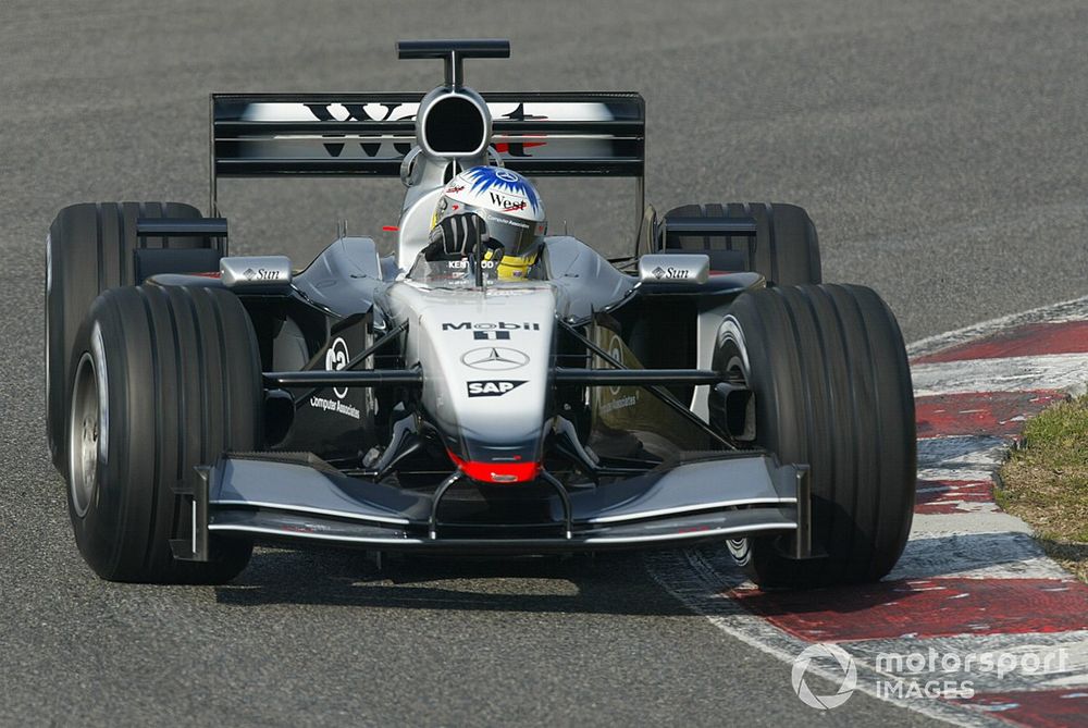 Alex Wurz is first in the new MP4-17 in Barcelona