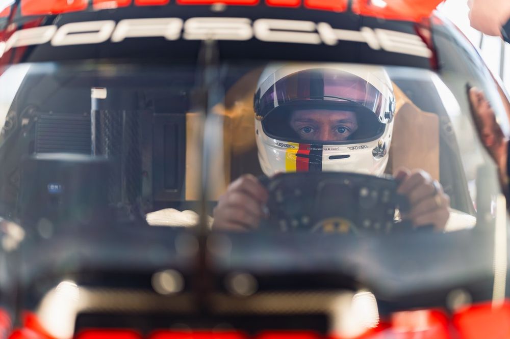 Sebastian Vettel tests the Porsche 963 