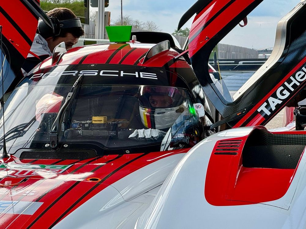 Sebastian Vettel tests the Porsche 963 