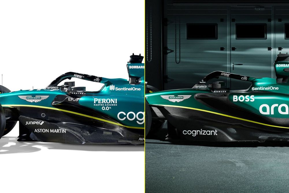 AMR23 (left) and AMR24 (right) sidepod inlet comparison